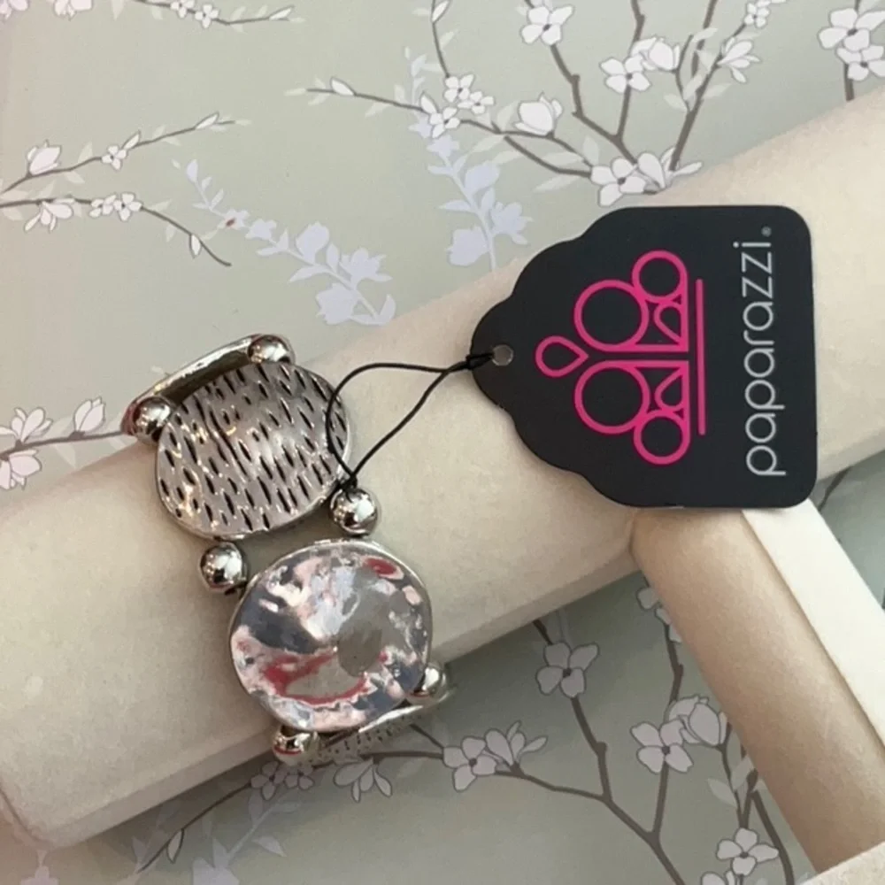 ❄️ Paparazzi | Silver Coin Bracelet with Gray Accent Bohemian Southwestern